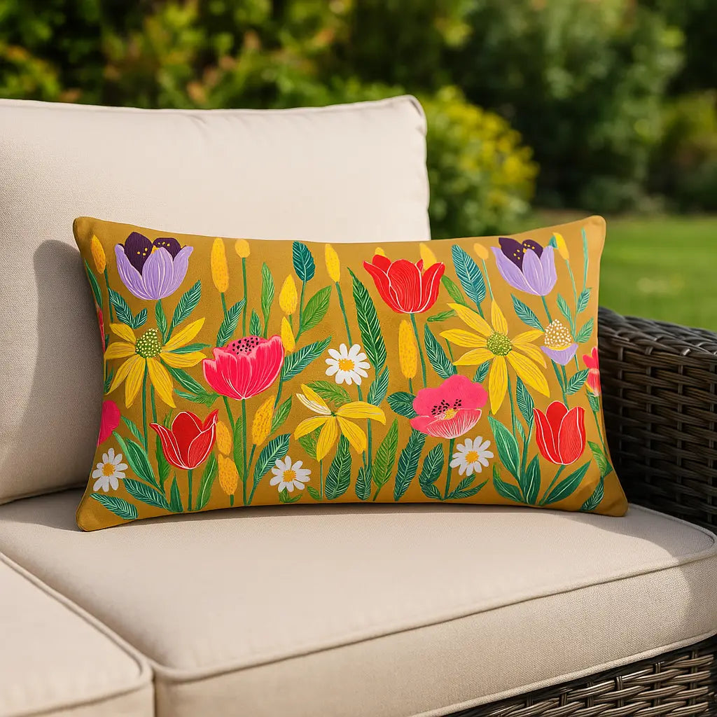 House of Bloom Celandine Outdoor Cushion Cover 12" x 20" by Wylder