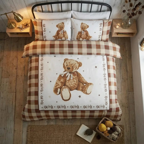 Hug Me Bear Natural Duvet Cover Bedding Set-4