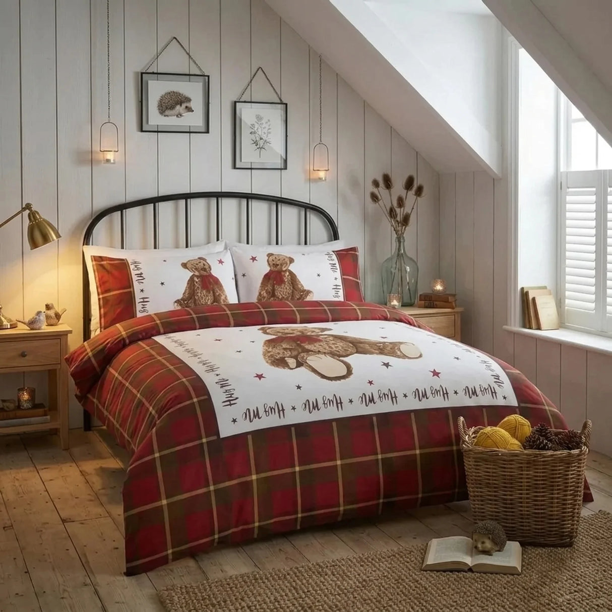 Hug Me Bear Red Duvet Cover Bedding Set-1
