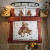 Hug Me Bear Red Duvet Cover Bedding Set-3