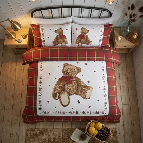 Hug Me Bear Red Duvet Cover Bedding Set-3