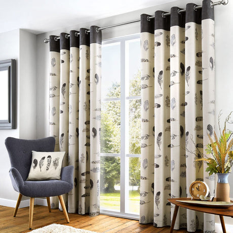 Idaho Grey 100% Cotton Eyelet Curtains Light Filtering - Idaho Eyelet Curtains In Charcoal 2