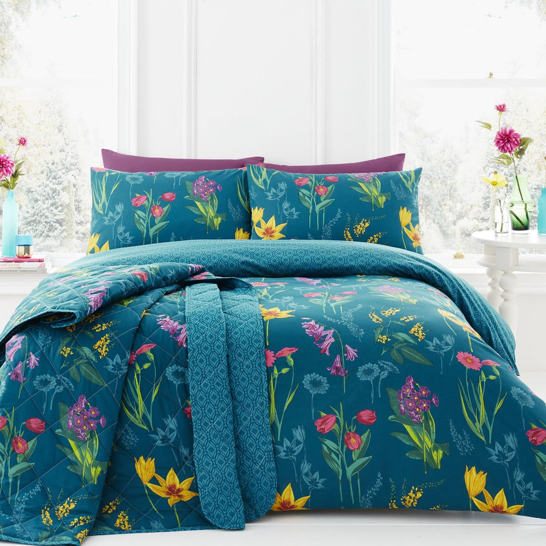 Ingrid Polycotton Duvet Cover Set - Teal