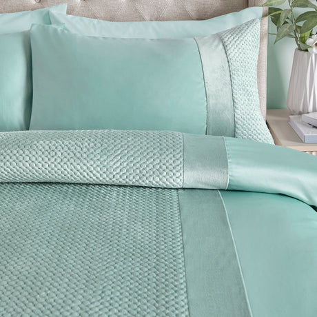 Iras Duck Egg Plain Duvet Cover Set - Iras Duvet Cover Set In Duck Egg 2