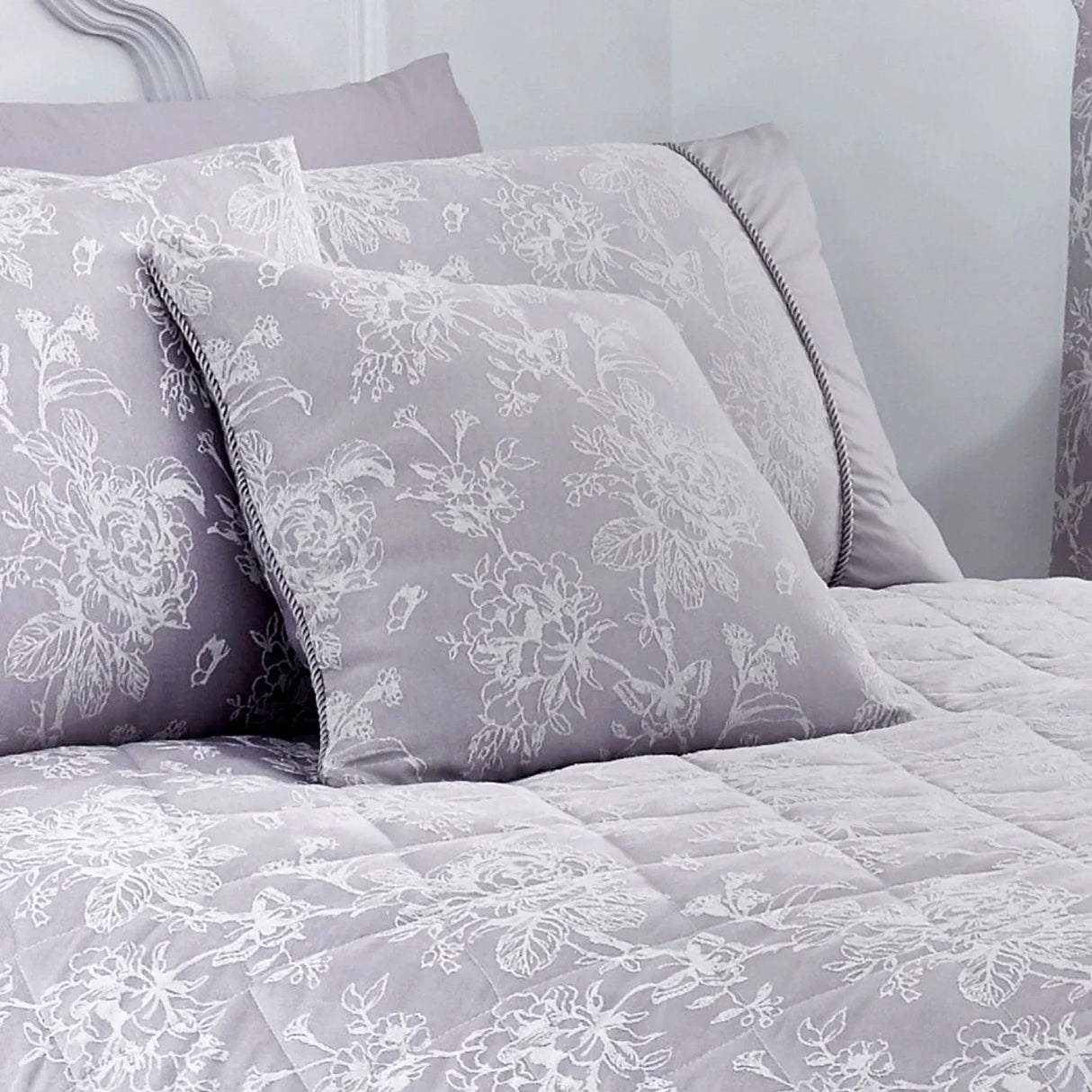 Jasmine Floral Filled Cushion 43cm x 43cm - Lavender