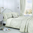 Jasmine Floral Polycotton Duvet Cover Set Green