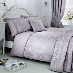Jasmine Floral Woven Lavender Duvet Cover Bedding Set