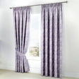 Jasmine Lined Pencil Pleat Tape Top Curtains - Lavender Light Filtering Jacquard