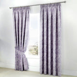 Jasmine Lined Pencil Pleat Tape Top Curtains - Lavender Light Filtering Jacquard