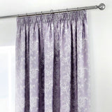 Jasmine Lined Pencil Pleat Tape Top Curtains - Lavender Light Filtering Jacquard - Jasmine Pencil Pleat Curtains In Lavender 2