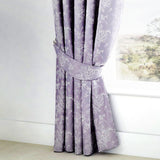 Jasmine Lined Pencil Pleat Tape Top Curtains - Lavender Light Filtering Jacquard - Jasmine Pencil Pleat Curtains In Lavender 3