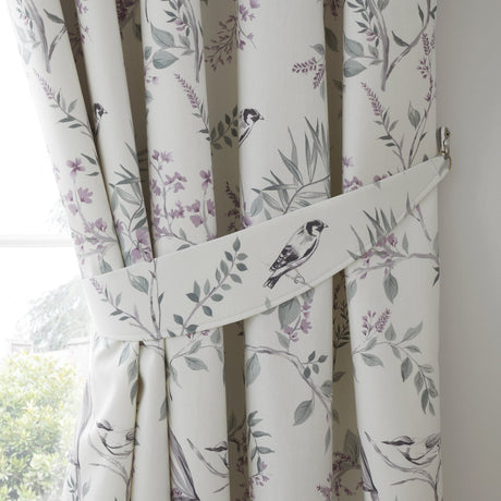 Jazmine Floral Pencil Pleat Tape Top Curtains Light Filtering Printed - Jazmine Pencil Pleat Curtains In Heather 3