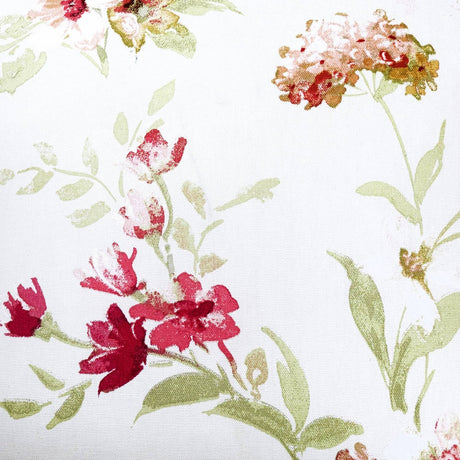 Jeannie Floral Pencil Pleat Tape Top Curtains Light Filtering - Jeannie Pencil Pleat Curtains In Red 2
