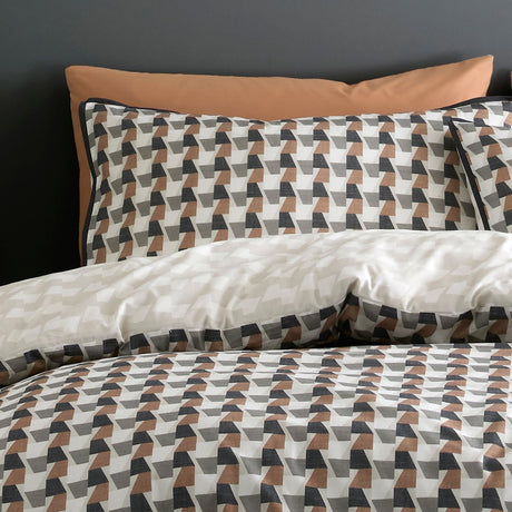 Jett 100% Cotton Duvet Cover Set - Jett Duvet Cover Set In Brown Bracken 2