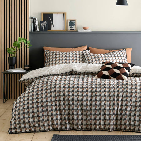 Jett 100% Cotton Duvet Cover Set - Jett Duvet Cover Set In Brown Bracken 4
