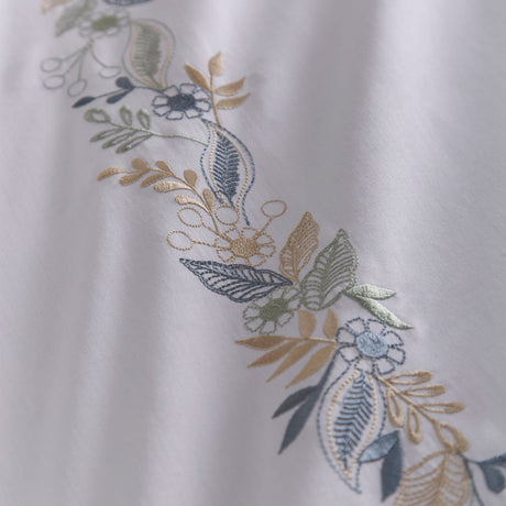 Julianna Embroidered 100% Cotton Duvet Cover Set - White - Julianna Embroidery Duvet Cover Set In White 3