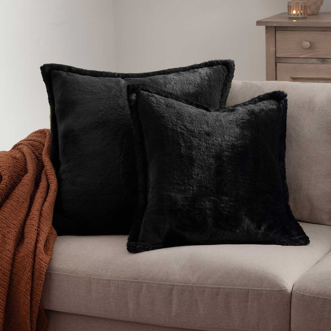 Kallu Black Cushion Cover or Filled Cushion