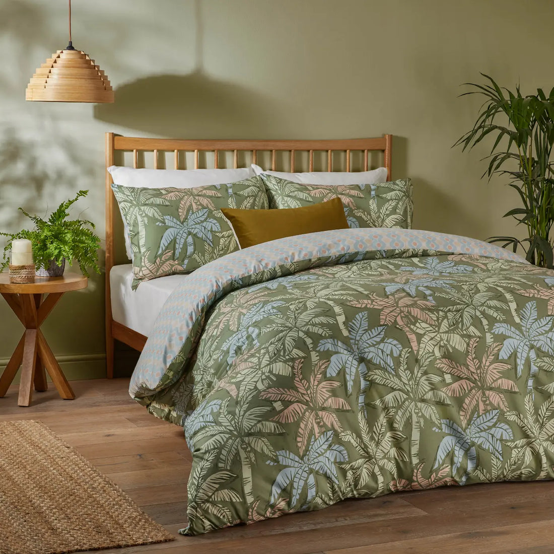 Kentia Duvet Cover Set - Green