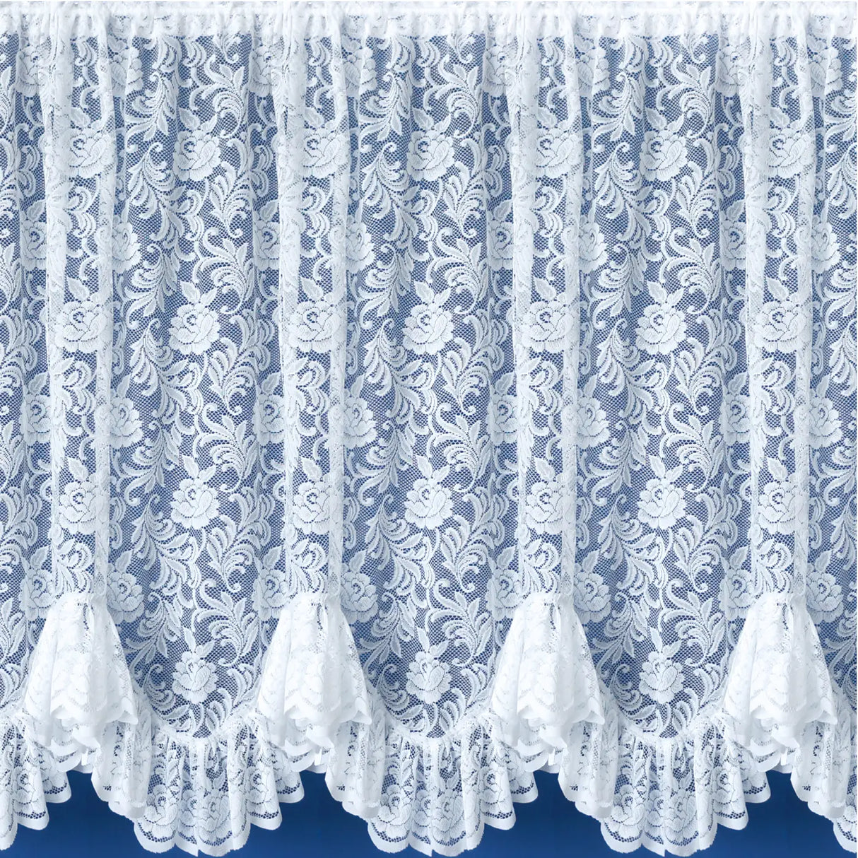 Kew Lace Flounce Pre-Cut Net Curtain Panel
