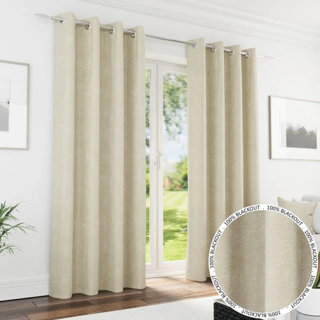 Knightsbridge Blackout Eyelet Curtains by Enhanced Living