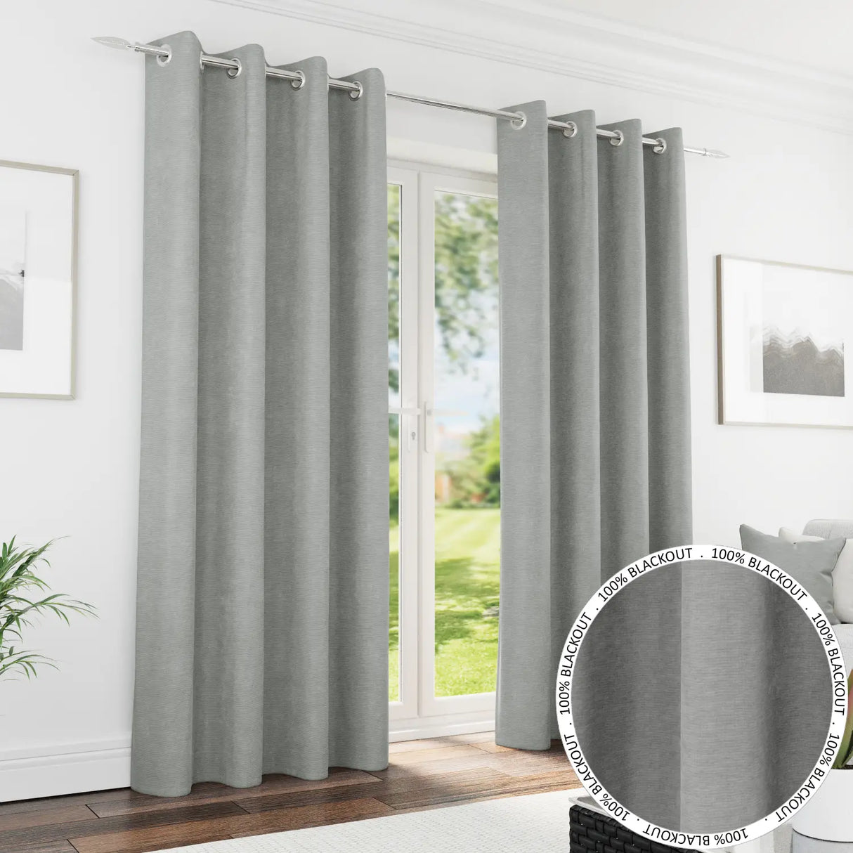 Knightsbridge Blackout Eyelet Curtains by Enhanced Living