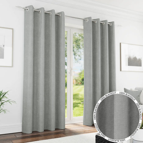Knightsbridge Blackout Eyelet Curtains by Enhanced Living