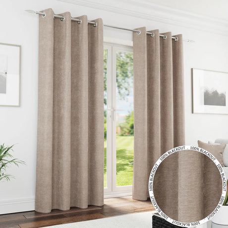 Knightsbridge Blackout Eyelet Curtains by Enhanced Living