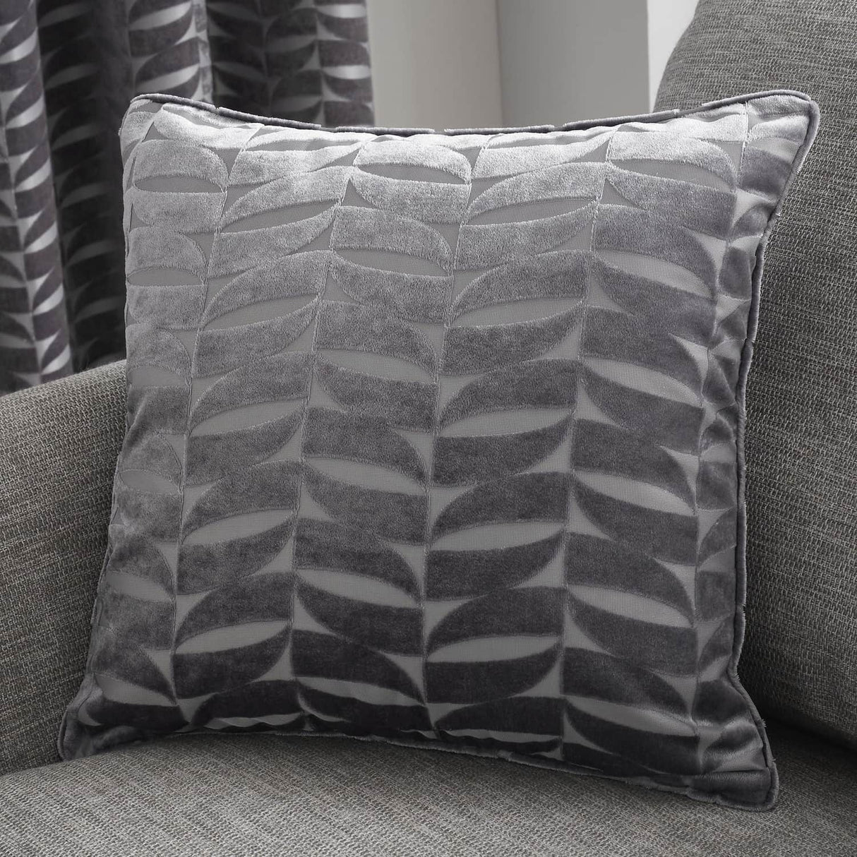 Kendal Filled Cushion 43cm x 43cm (17" x 17") - Charcoal - Kendal Cushion In Charcoal 43 X 43Cm 2