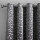 Kendal Lined Eyelet Curtains - Charcoal Dimout Light Filtering