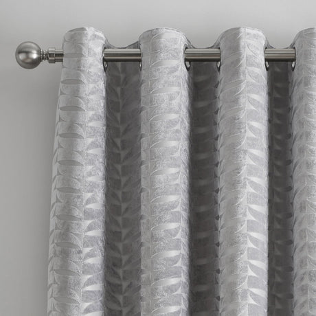 Kendal Lined Eyelet Curtains - Silver Dimout Light Filtering