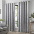 Kendal Lined Eyelet Curtains - Silver Dimout Light Filtering - Kendal Eyelet Curtains In Silver 2