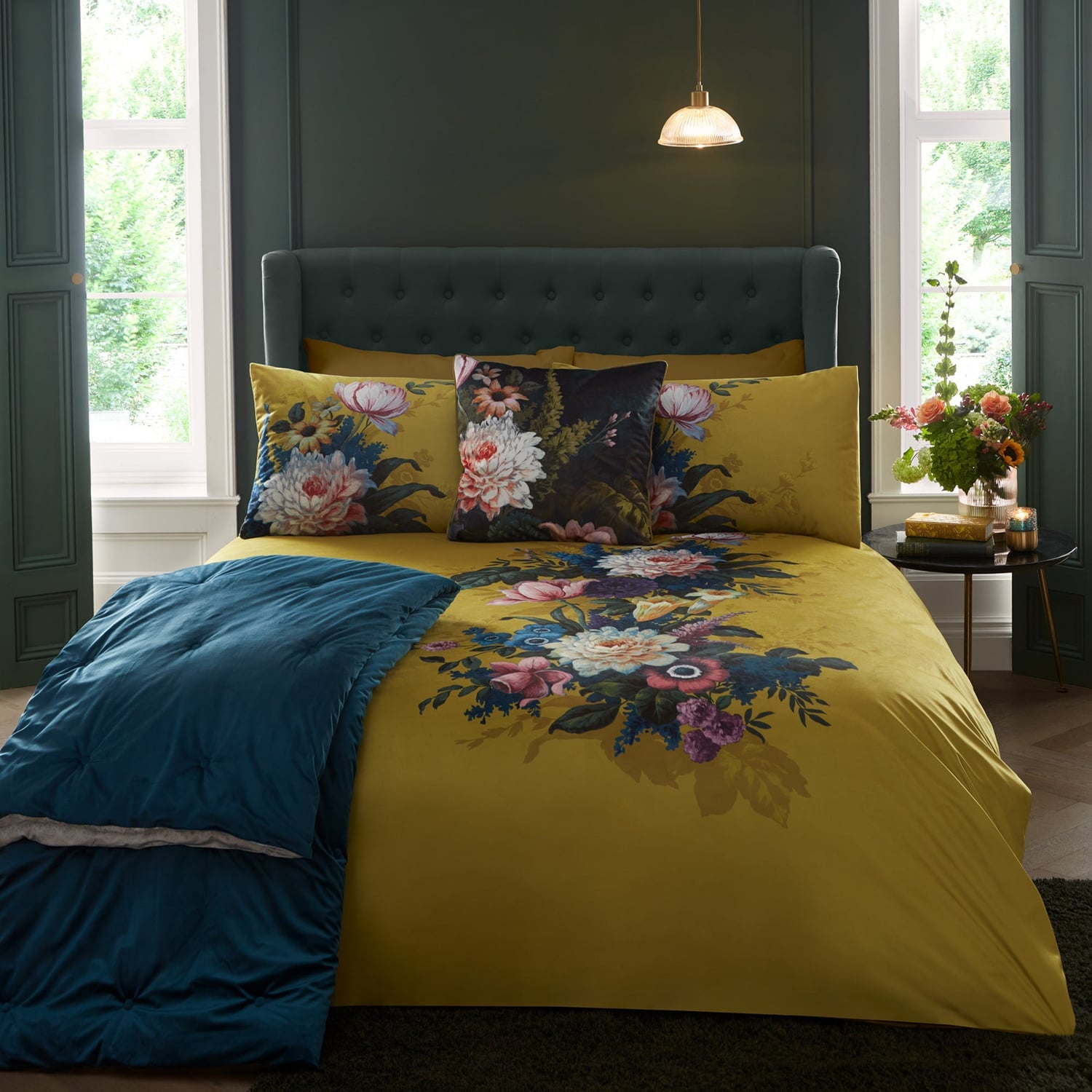 Kennington Velvet Filled Cushion - Kennington Cushion In Multicolour 55 X 55Cm 2