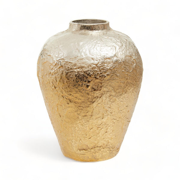 Killin Tapered Textured Silver Gold Large Vase 37cm