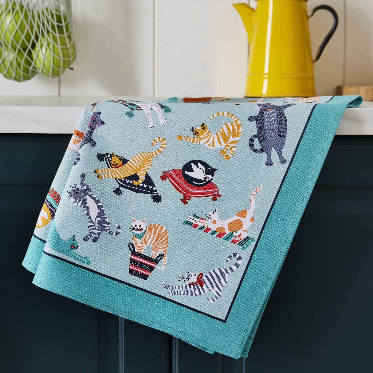 Ulster Weavers Kitty Cats Luxury Cotton Tea Towel - Kitty Cats Cotton Tea Towel In Blue 2