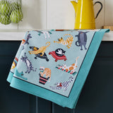 Ulster Weavers Kitty Cats Luxury Cotton Tea Towel - Kitty Cats Cotton Tea Towel In Blue 2