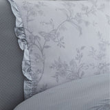 Kristen Floral Frill Grey Polycotton Duvet Cover Set - Kristen Duvet Cover Set In Grey 3