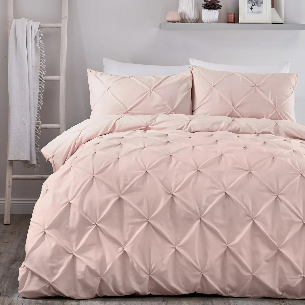 Lara Plain Dye Easy Care Duvet Cover Set - Blush