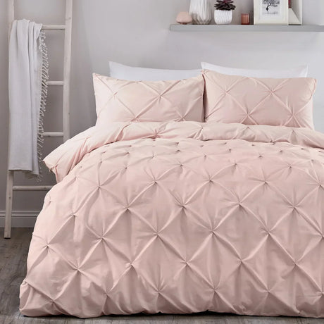 Lara Plain Dye Easy Care Duvet Cover Set - Blush