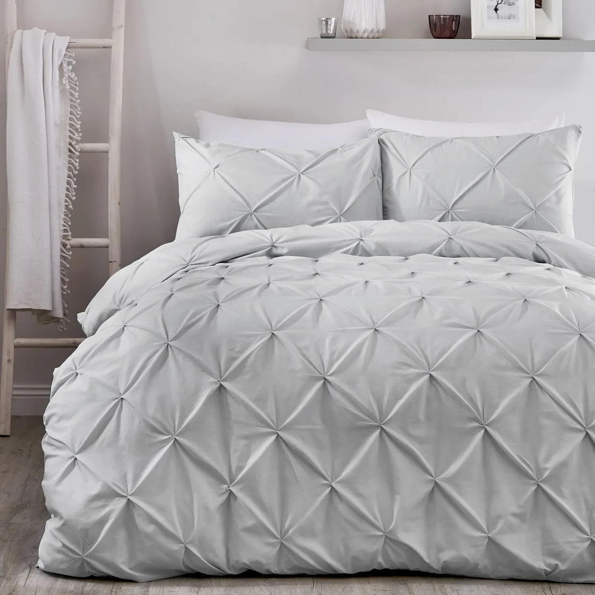 Lara Plain Dye Easy Care Duvet Cover Set - Silver