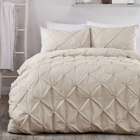 Lara Plain Dye Easy Care Duvet Cover Set - Natural