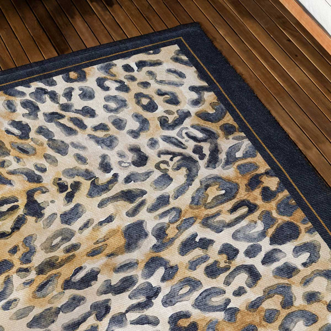 Leopardis Leopard Outdoor Rug 120cm x 170cm - Black / Gold