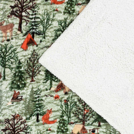 Lodge Wood Sherpa Throw Blanket 130cm x 150cm by furn.