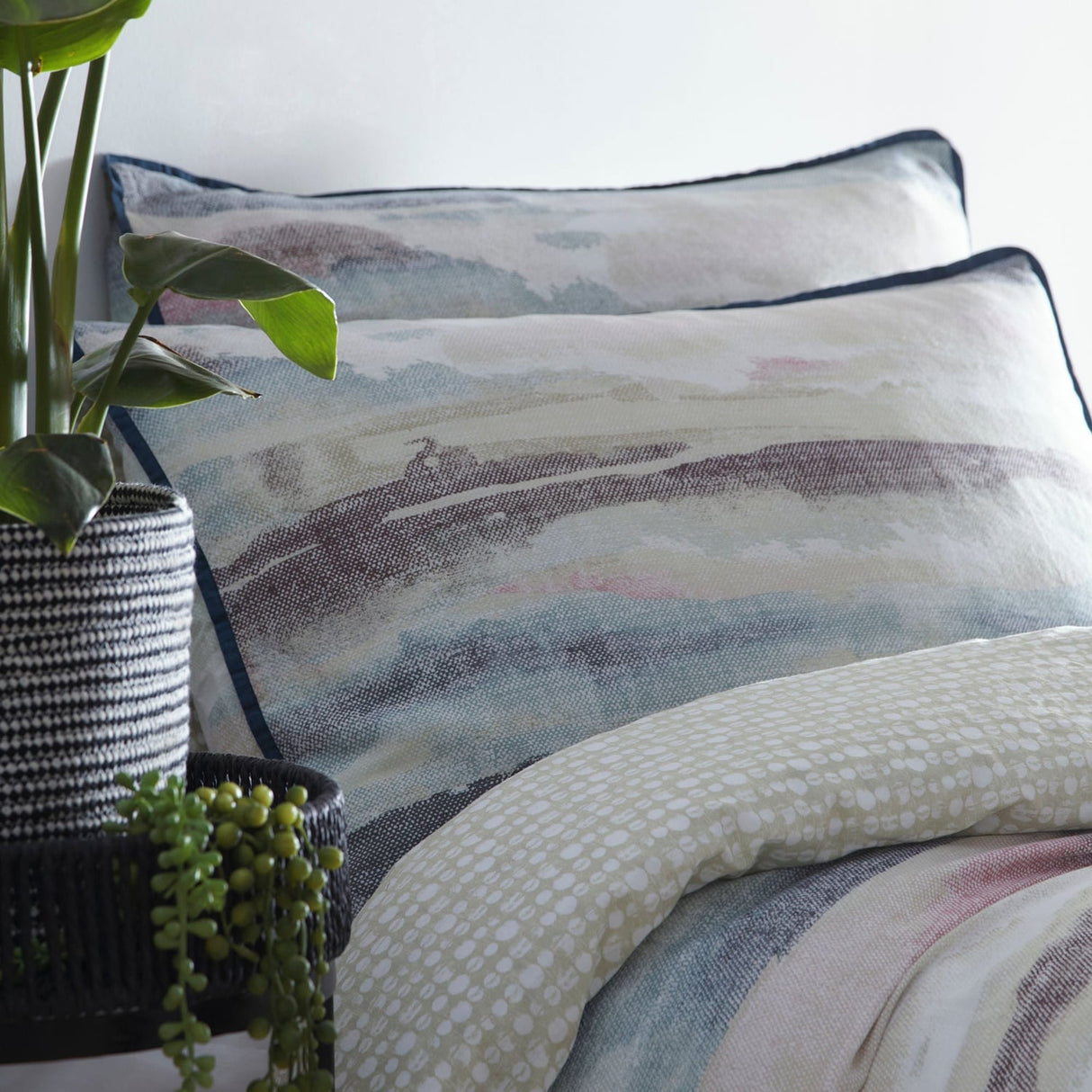 Landscape Cotton Duvet Cover Set - Landscape Duvet Cover Set In Seafoam 3