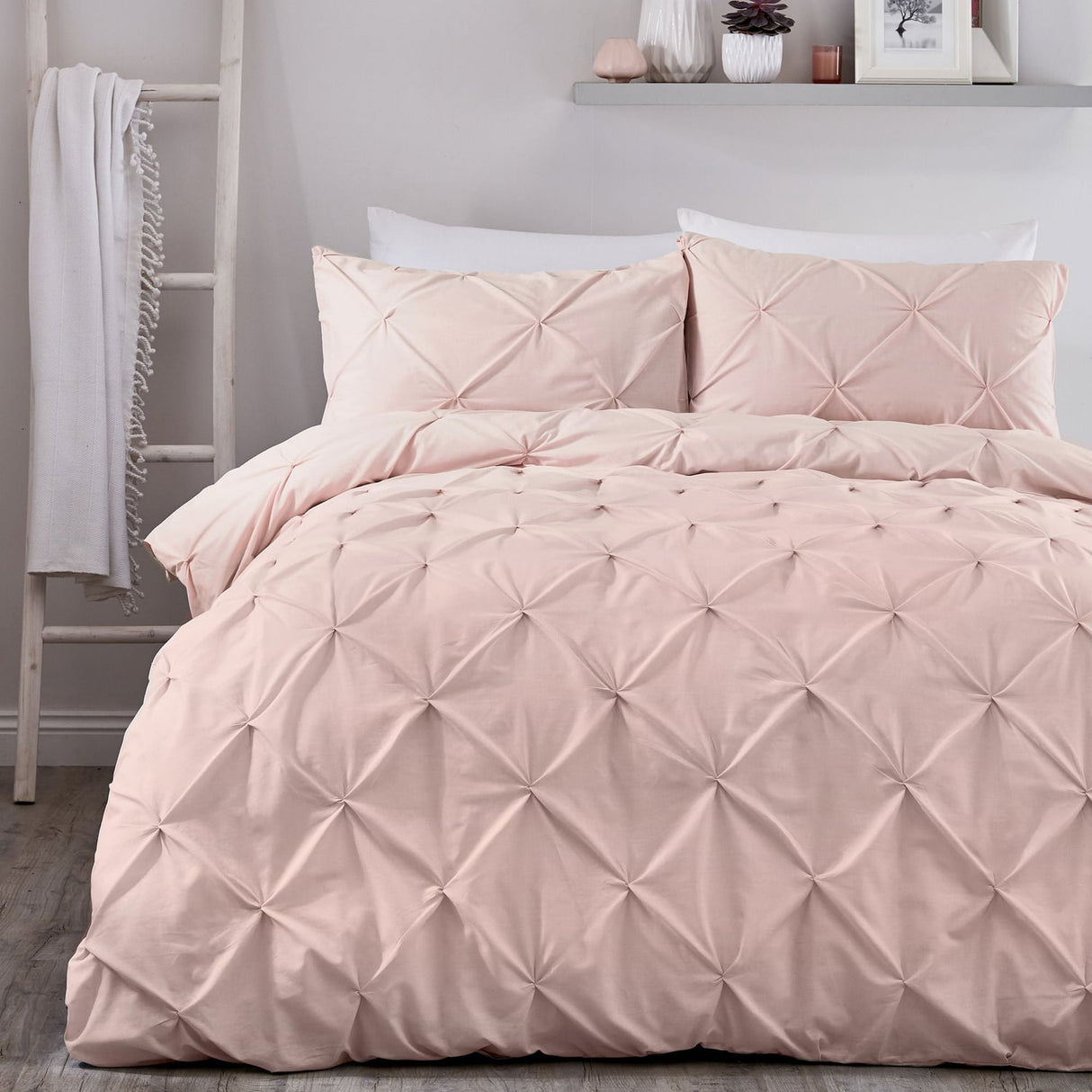Lara Plain Dye Easy Care Duvet Cover Set - Blush