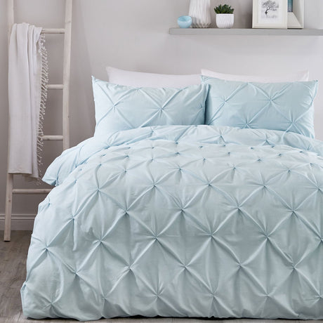 Lara Plain Dye Easy Care Duvet Cover Set - Duck Egg
