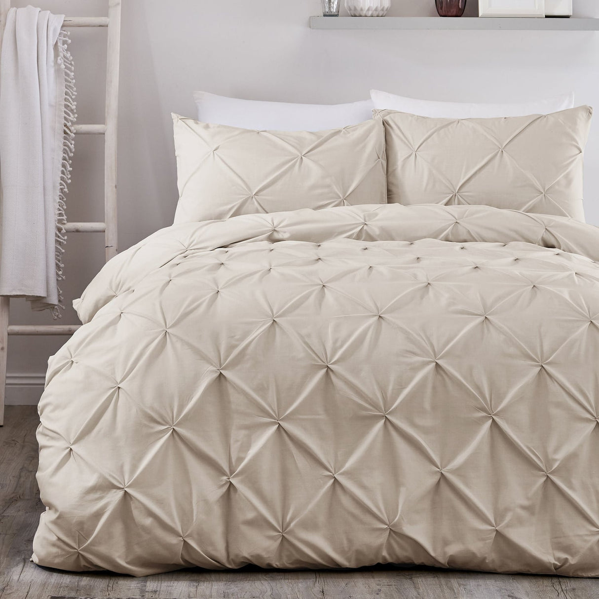 Lara Plain Dye Easy Care Duvet Cover Set - Natural