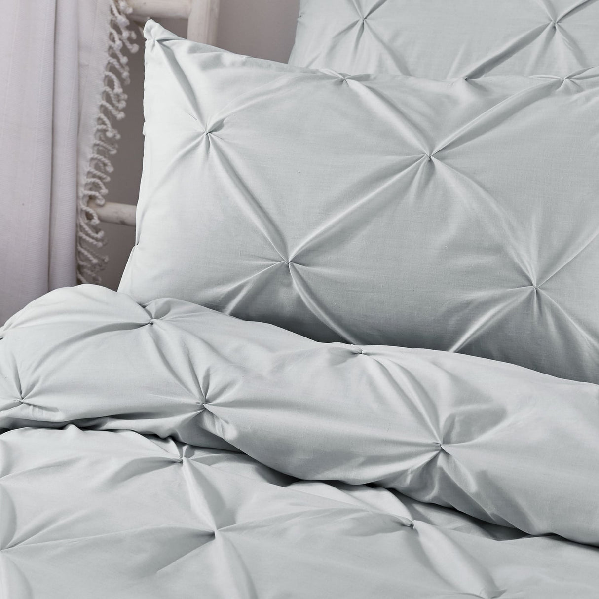 Lara Plain Dye Easy Care Duvet Cover Set - Silver - Lara Duvet Cover Set In Silver 2