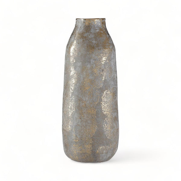 Large Callie Grey & Gold Ceramic Vase 35cm