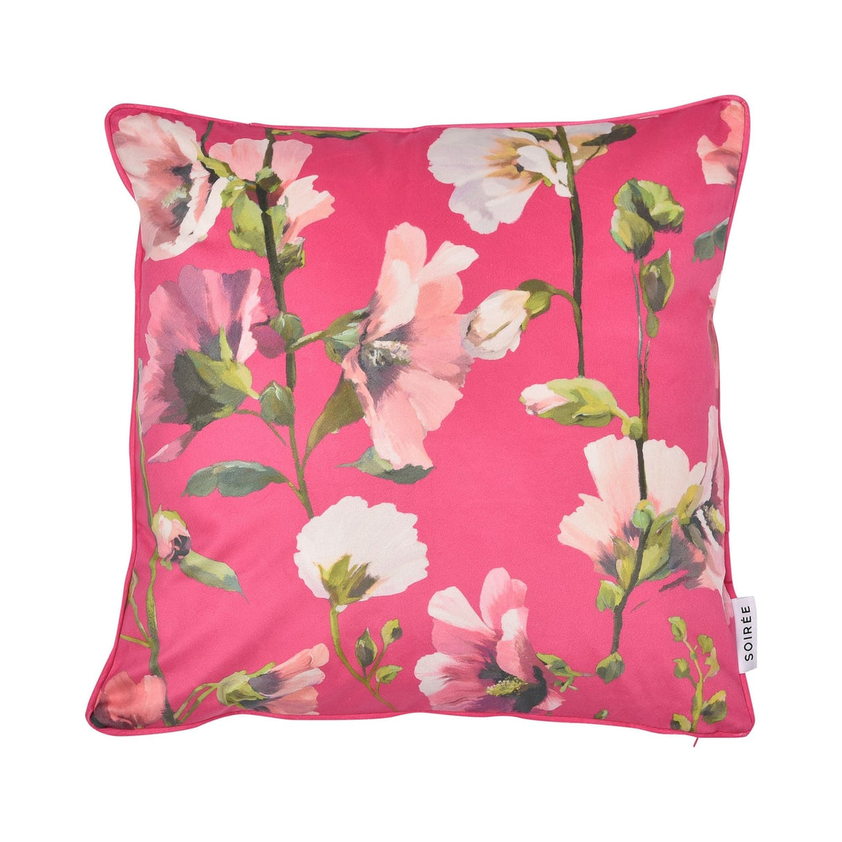 Layla Floral Velvet Filled Cushion - Layla Cushion In Pink 43 X 43Cm 3