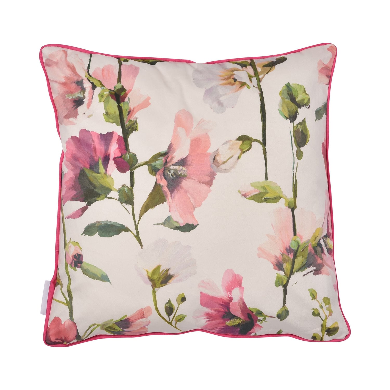 Layla Floral Velvet Filled Cushion - Layla Cushion In Pink 43 X 43Cm 4